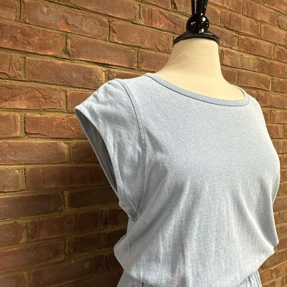 Z SUPPLY WOMEN’S Blue PAXTON KNIT DENIM JERSEY MINI DRESS Size Large - Picture 4 of 8